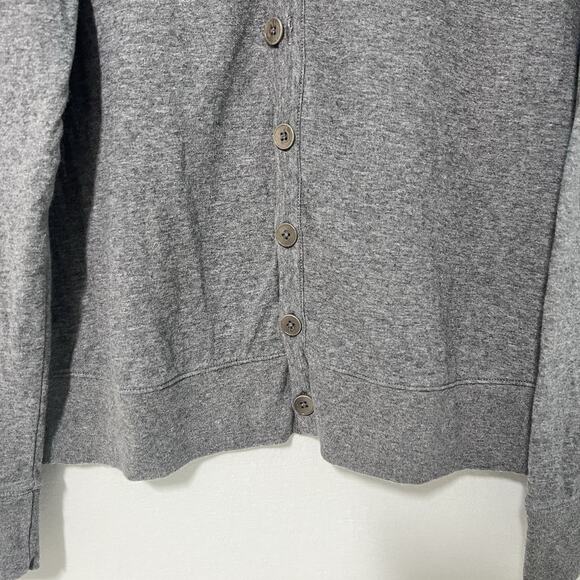 Club Monaco Cardigan Sweater Womens XL Gray Cotton Striped Lining Academia Y2K - Picture 3 of 12